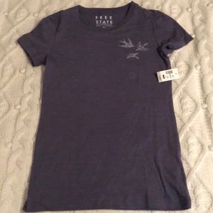 Free State purple T-shirt with birds
